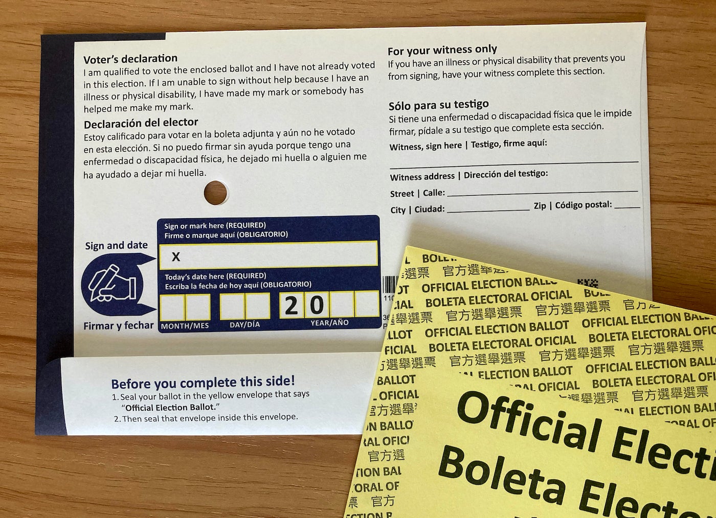 Pa. mail ballot envelopes will now be printed with the full year ...