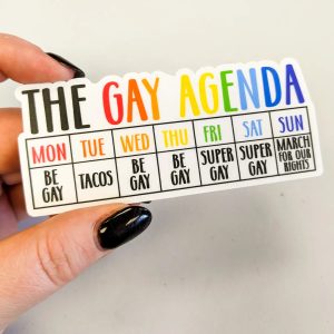 Gay Agenda Sticker | Indigo Maiden – Black Squirrel Yarns